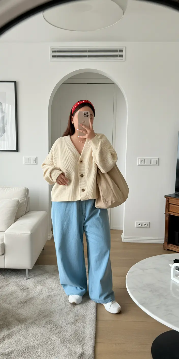 stylish plus size outfits for spring 2026 Soft Knit Ease for Gentle Spring Days