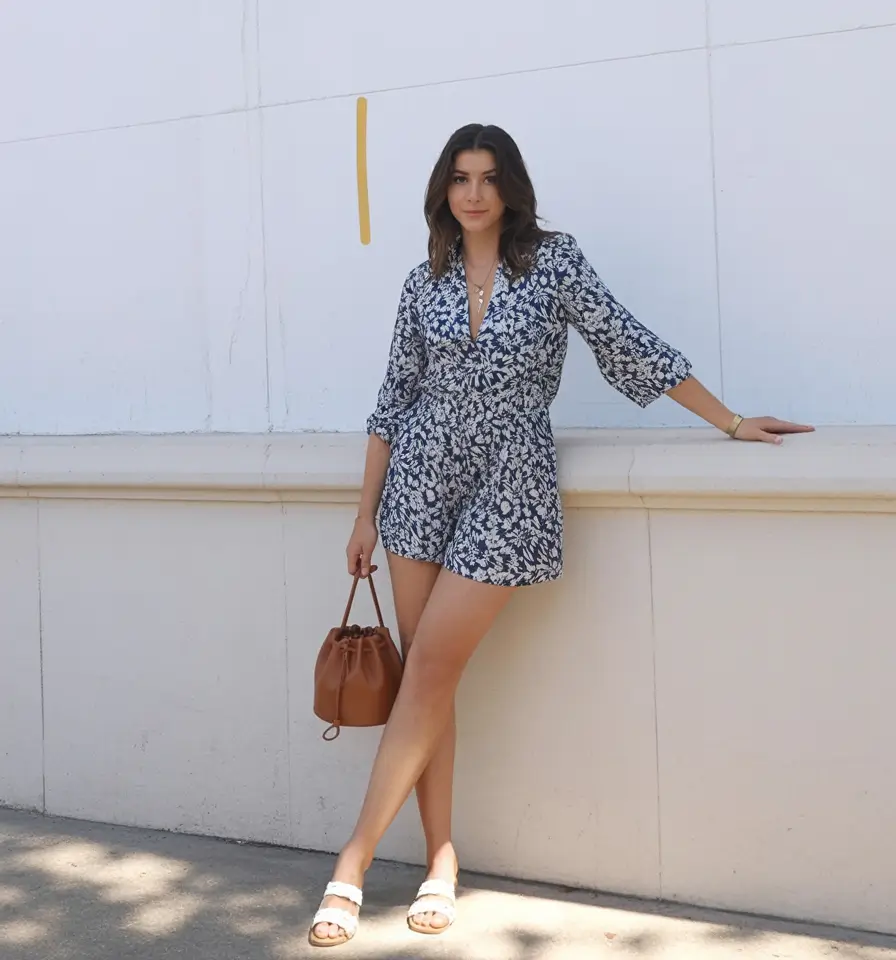 stylish spring beach outfits 2026 Soft Blue Florals with an Easy Spring Mood