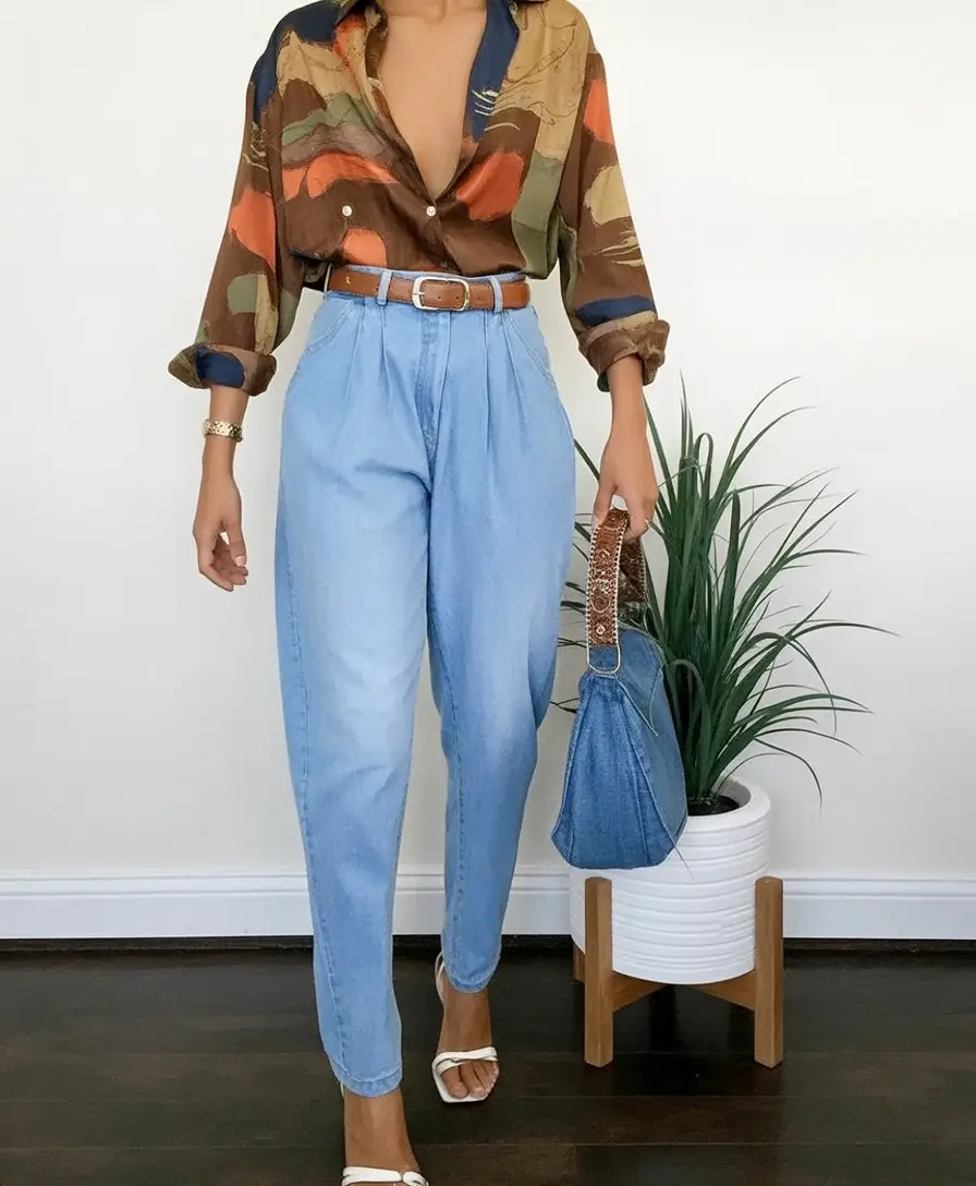 stylish spring outfits boho 2026 Earth Tones with Denim Ease