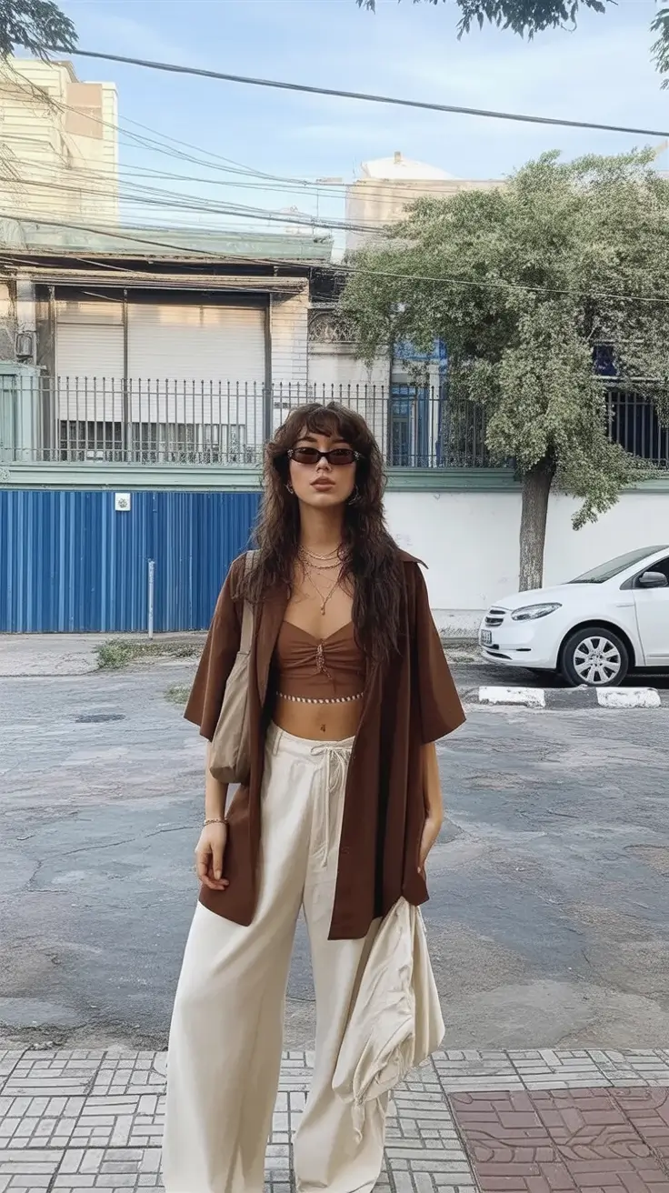 stylish spring outfits boho 2026 Warm Browns with Relaxed Layers
