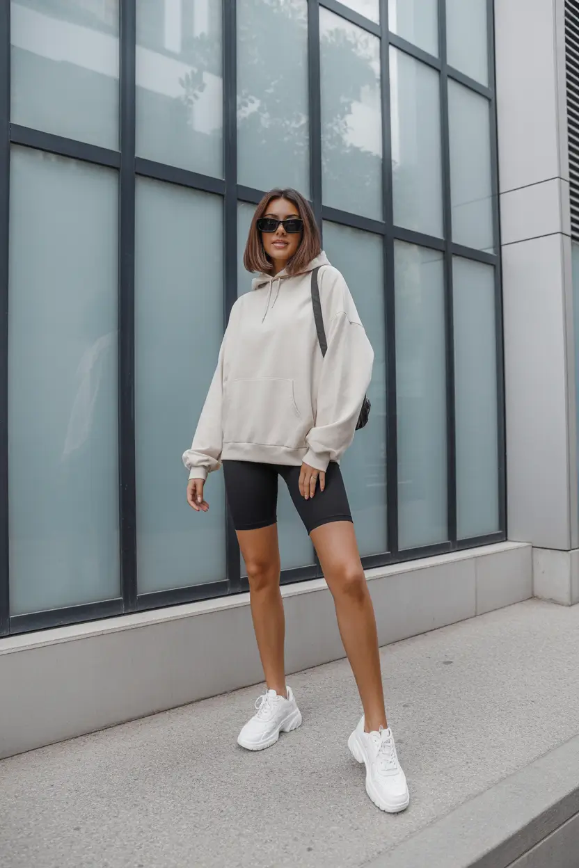 spring athleisure outfits 2026 Spring Street Shorts Energy