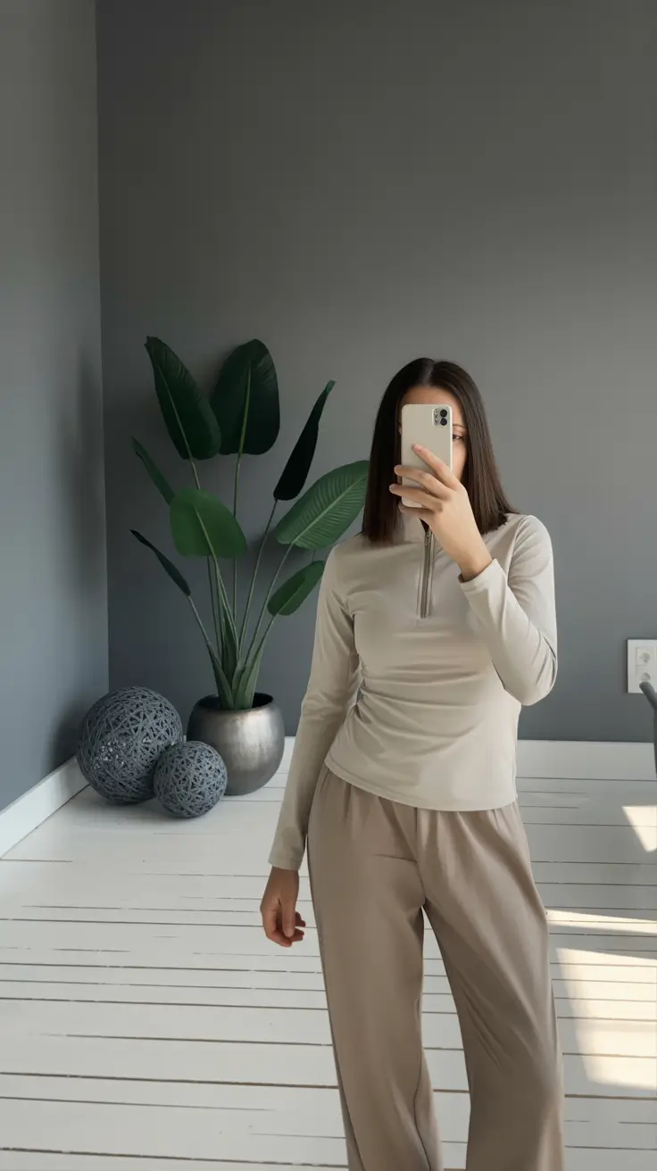 spring athleisure outfits 2026 Calm Neutrals with Studio Ease