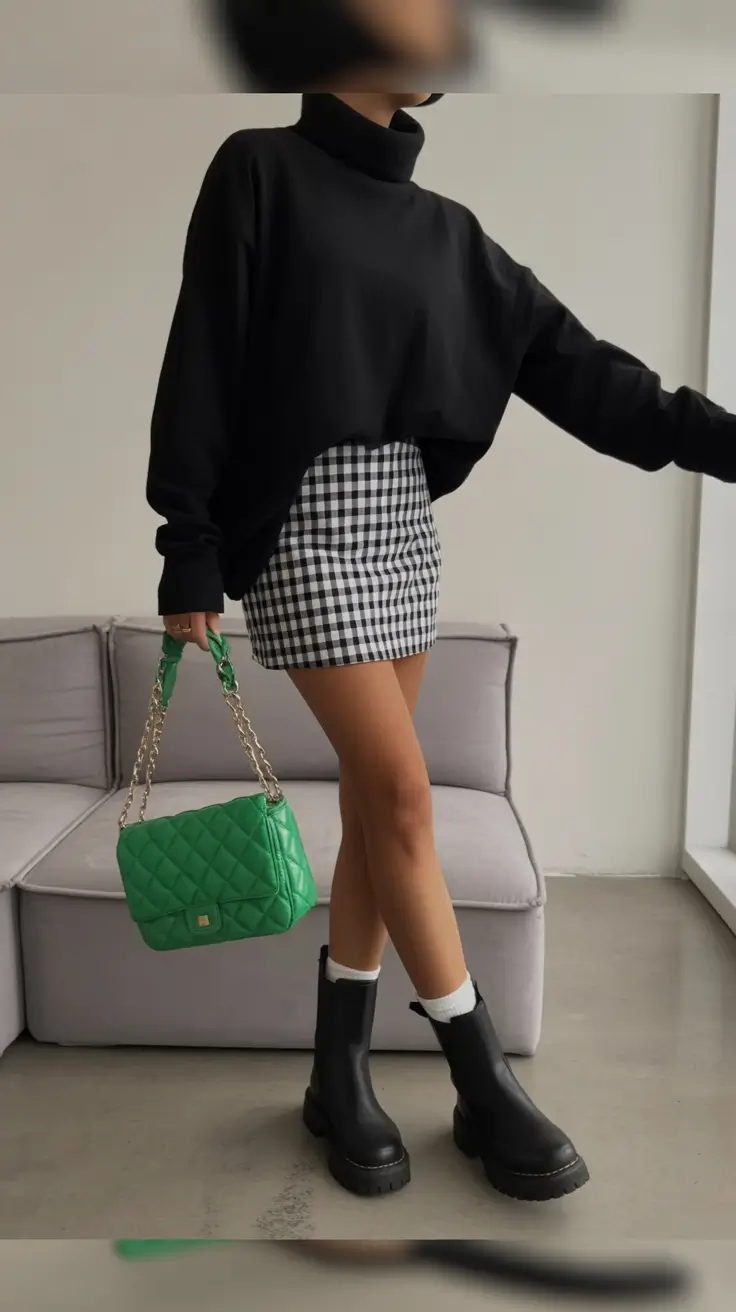 vibrant early spring outfits 2026 Bold Monochrome with a Graphic Edge