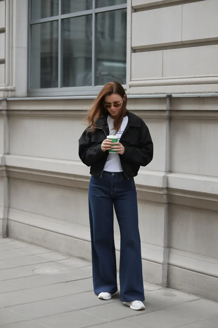 vibrant spring outfits for women over 40 2026 Effortless Denim with Subtle Urban Edge