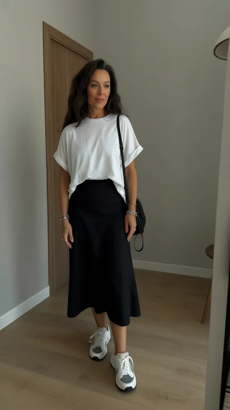 vibrant spring outfits for women over 40 2026 Sporty Minimalism with Weekend Energy