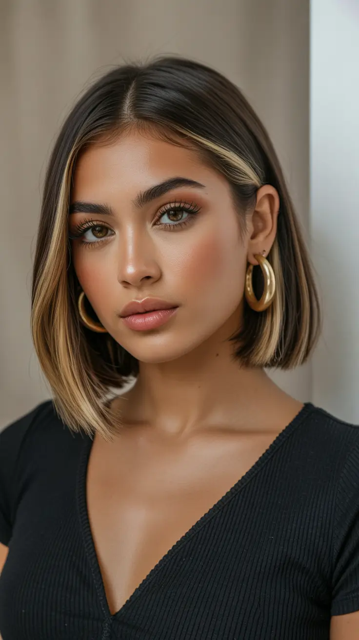 best spring bob haircuts 2026 Face Framing Dimensional Bob with Subtle Golden Glow