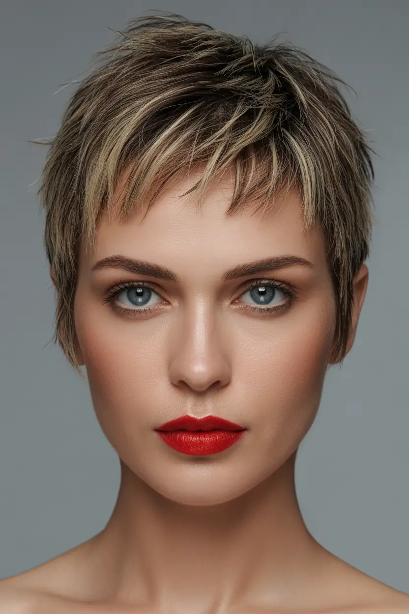 best spring haircuts for heart face shape 2026 Ultra Short Textured Pixie with Micro Fringe