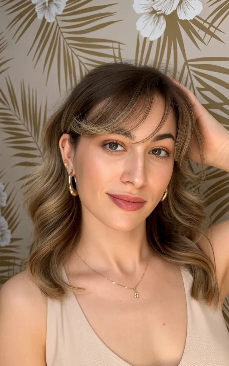 best spring haircuts for heart face shape 2026 Long Layered Waves with Curtain Bangs