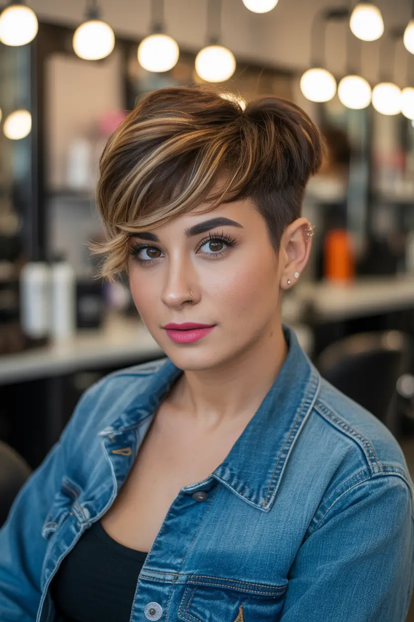 best spring haircuts for heart face shape 2026 Modern Pixie with Long Sweeping Fringe