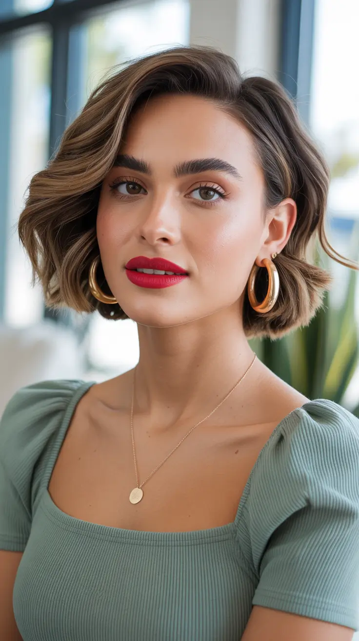 best spring haircuts for heart face shape 2026 Soft Wavy Shoulder Length Bob