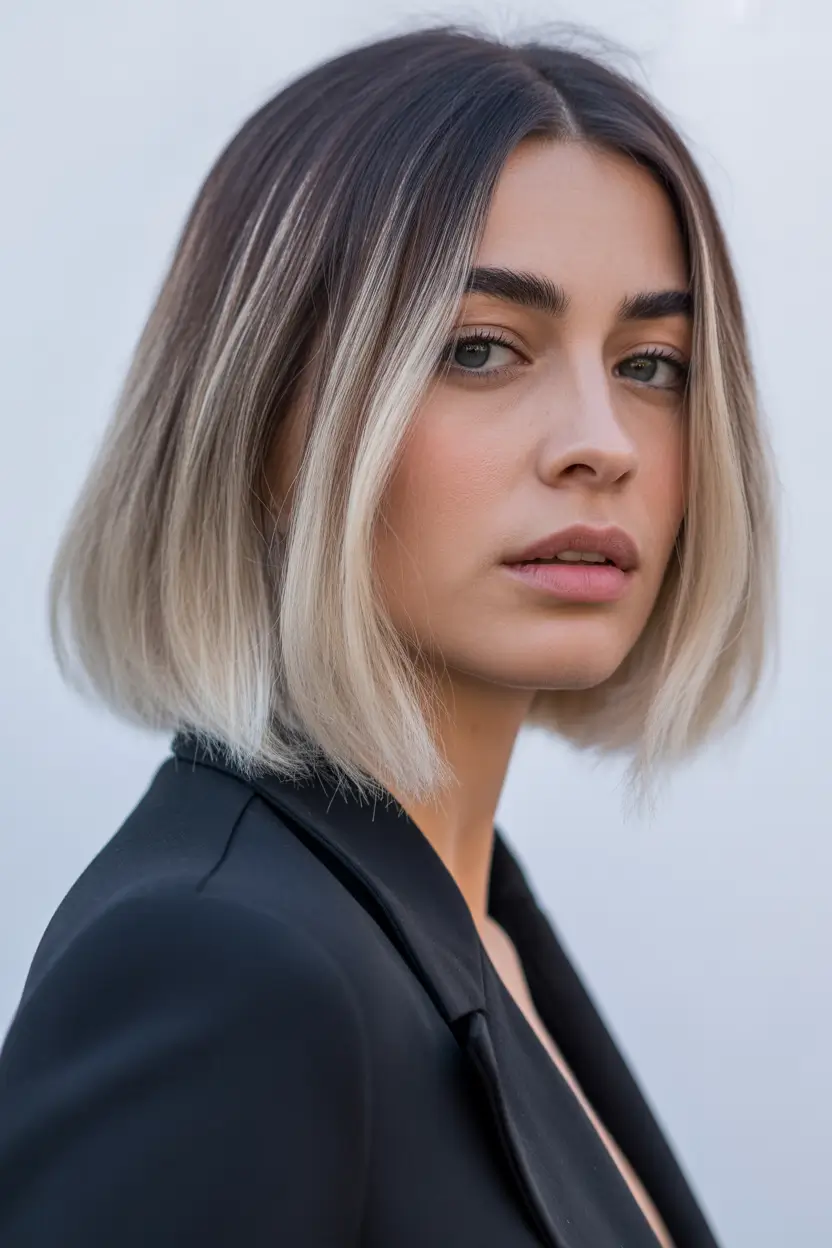 best spring short haircuts ideas 2026 Blunt blonde bob with shadow root contrast
