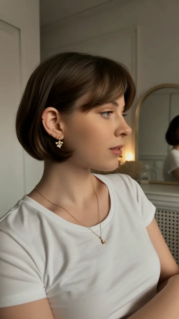 best spring short haircuts ideas 2026 Classic French inspired short bob with soft side curve