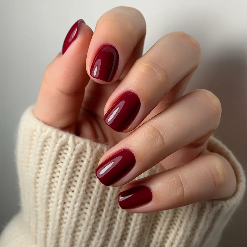 bold spring nails pink 2026 Glossy Deep Red Pink for a Bold Classic Twist