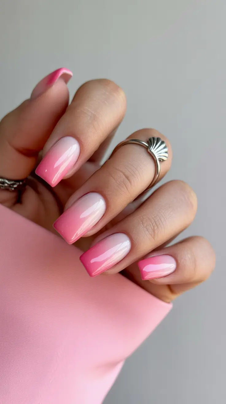 bold spring nails pink 2026 Soft Pink Ombre Fade for a Romantic Touch