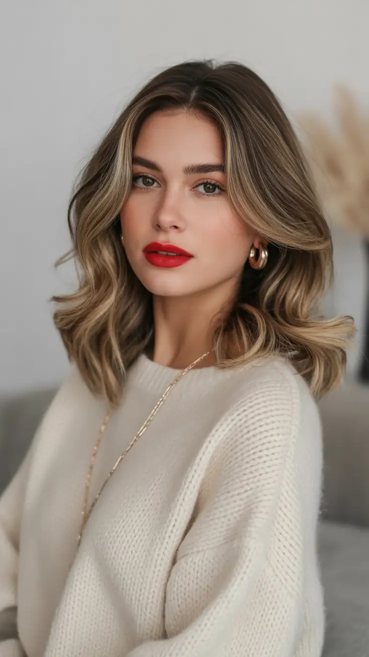 chic spring brown hair color 2026 Soft Bronde Bob With Light Spring Radiance