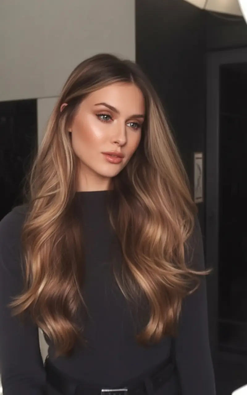 chic spring brown hair color 2026 Sunlit Brunette With Luminous Flow