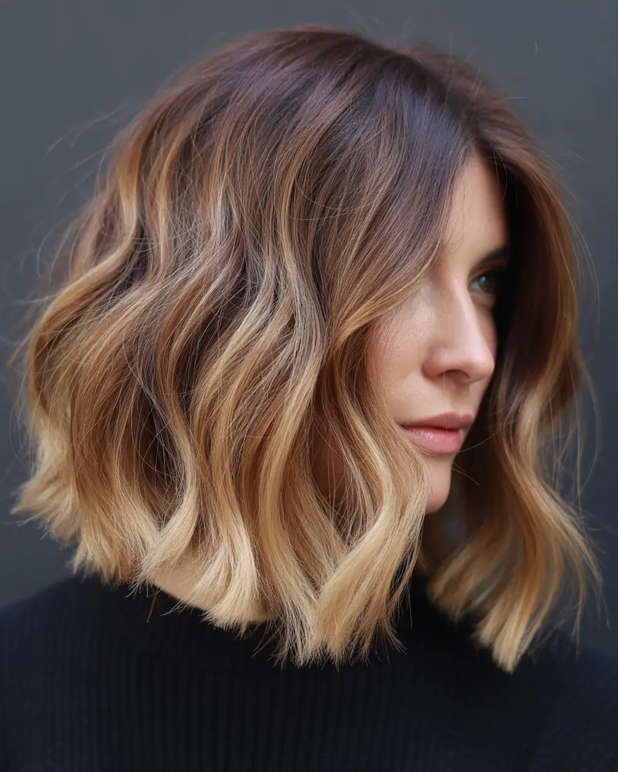 chic spring brown hair color 2026 Bronzed Wavy Bob With Spring Brightness