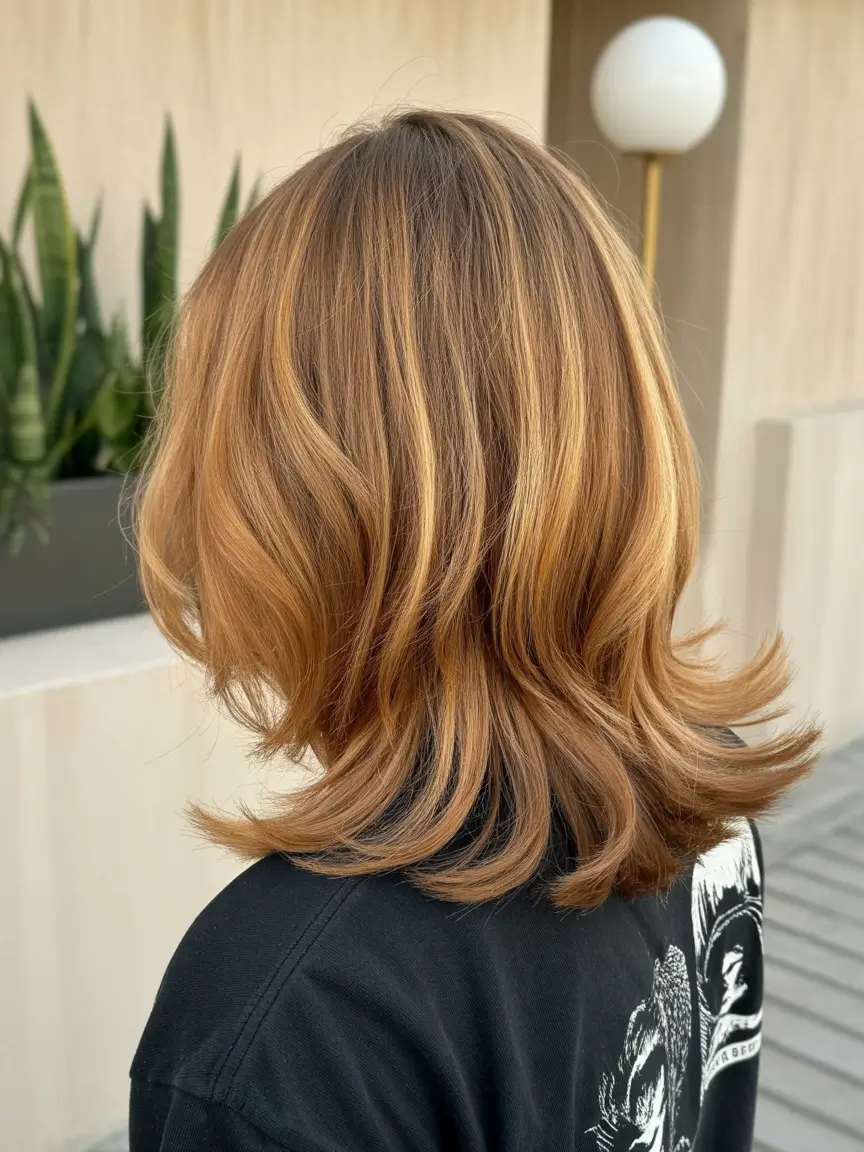 chic spring fox hair color 2026 Soft Honey Fox Layers with Airy Movement