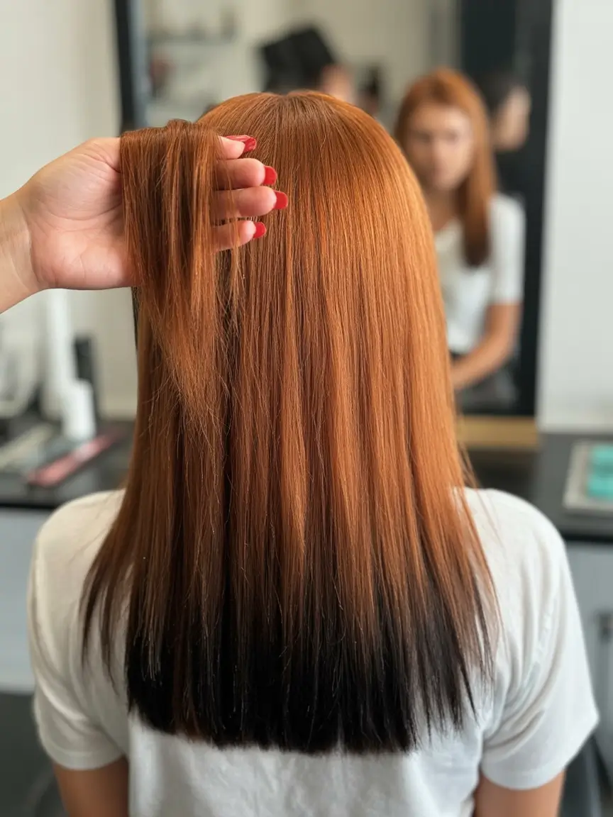 chic spring fox hair color 2026 Sleek Reverse Fox Gradient with Dark Ends