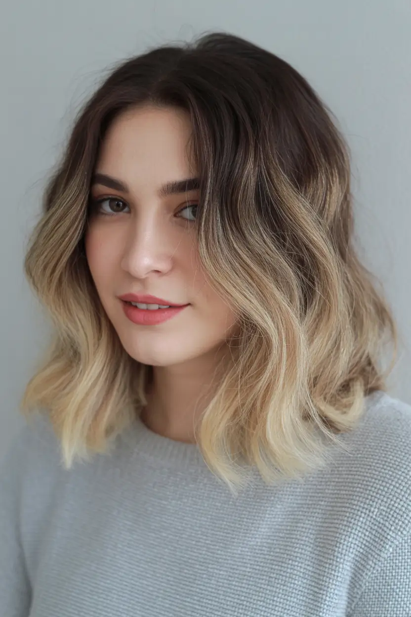 chic spring hair color for warm skin tone 2026 Warm Beige Balayage Bob