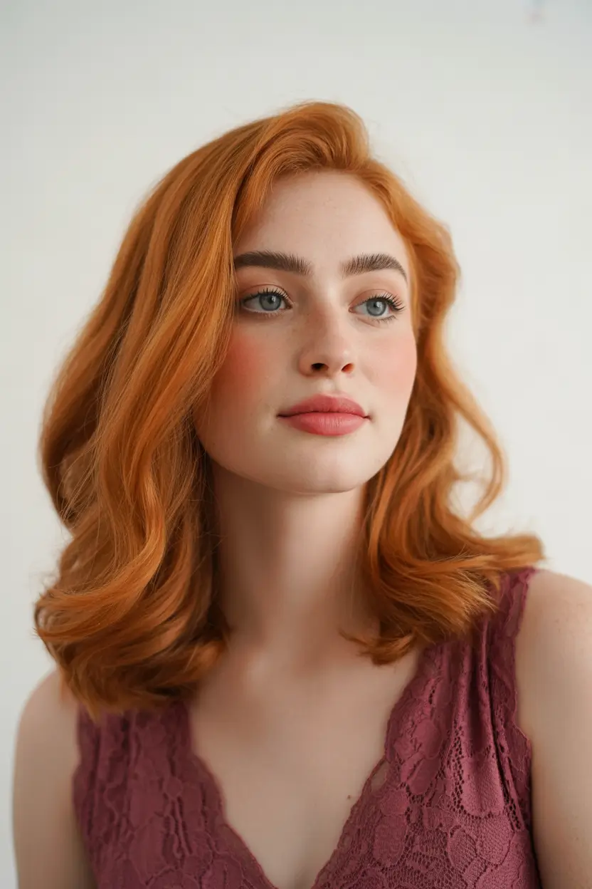 chic spring hair color for warm skin tone 2026 Copper Rose Curl