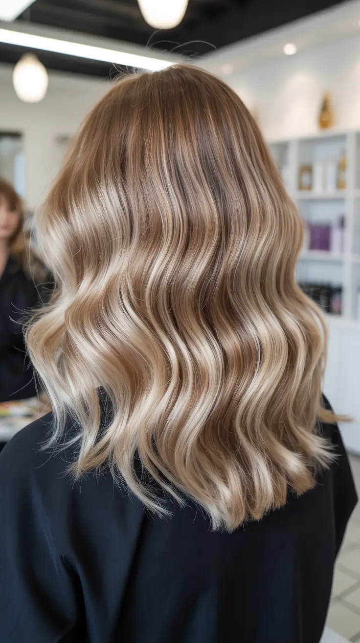 chic spring honey blonde hair color 2026 Glossy Honey Blonde Waves with Salon Depth