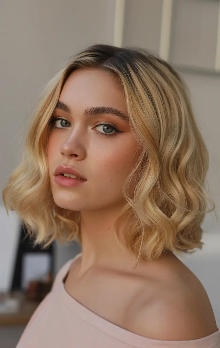 chic spring honey blonde hair color 2026 Soft Textured Honey Blonde Bob