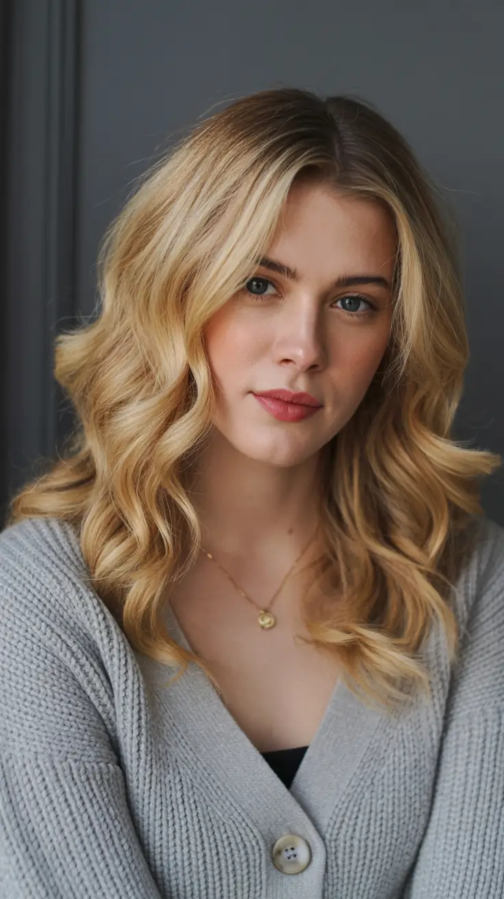 chic spring honey blonde hair color 2026 Classic Light Honey Waves