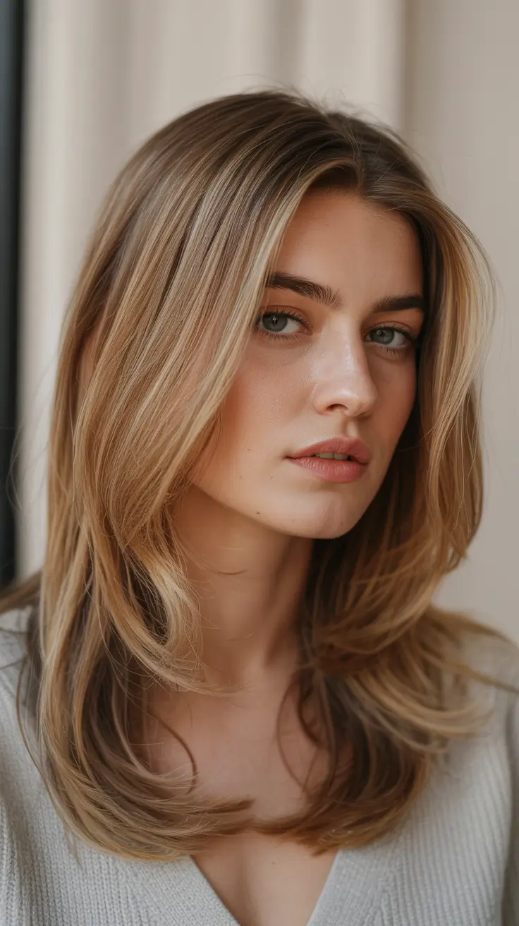 chic spring honey blonde hair color 2026 Dimensional Honey Blonde with Face Framing Brightness