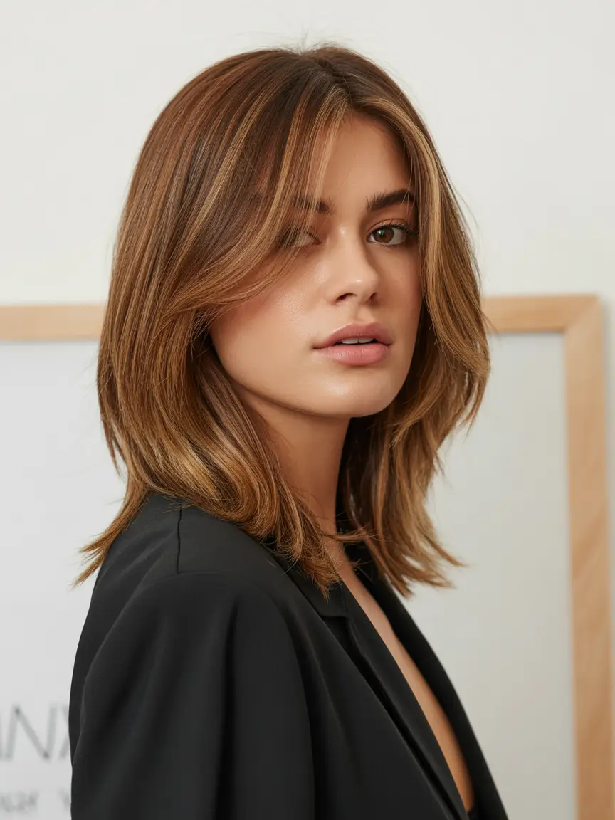 chic spring mom haircuts 2026 Long layered flow cut with soft face framing movement