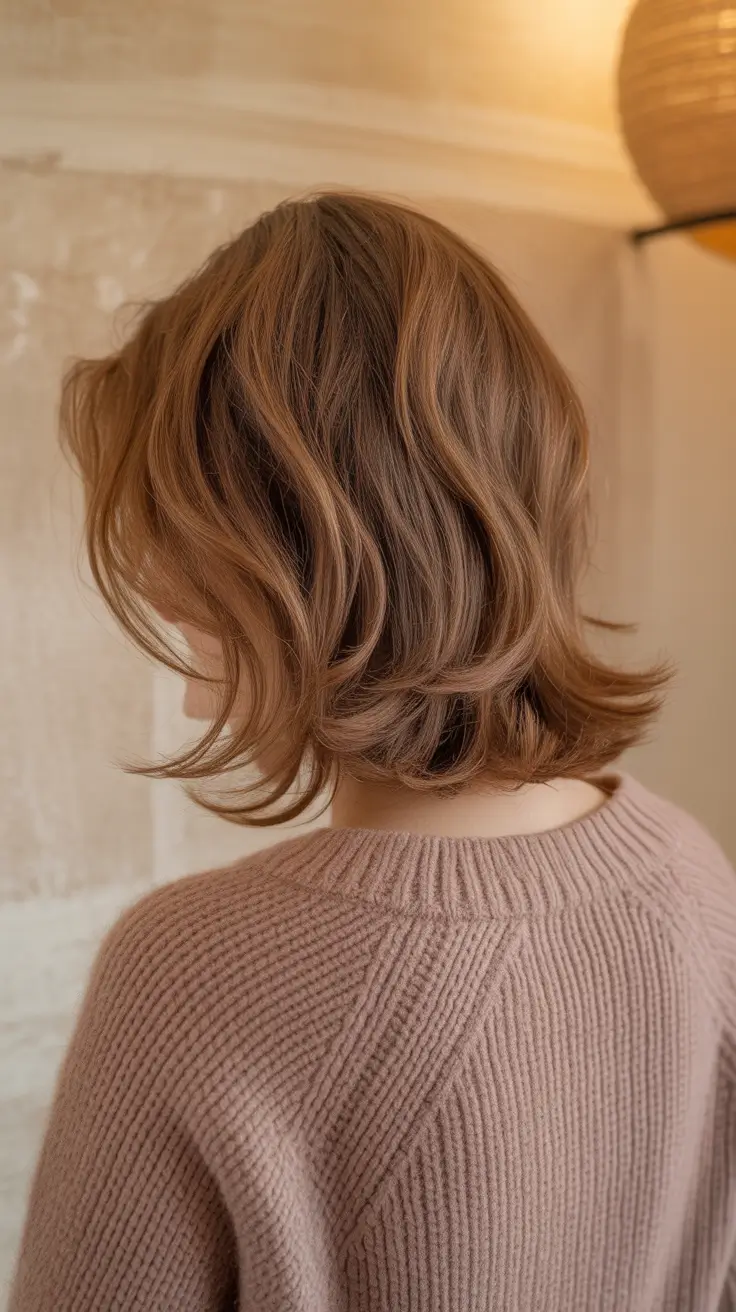 chic spring mom haircuts 2026 Feathered mid length layers with soft flipped ends