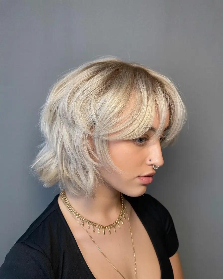 chic spring shag haircuts 2026 Short Blonde Shag With Micro Layers And Pixie Spirit
