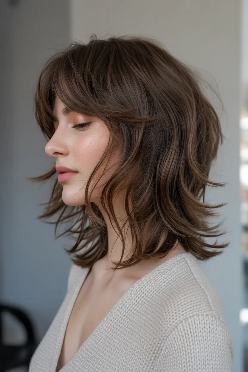 chic spring shag haircuts 2026 Medium Soft Shag With Flowing Layers And Natural Movement