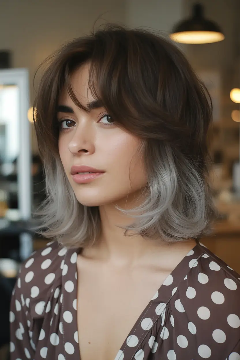 chic spring shag haircuts 2026 Edgy Medium Shag With Contrast Tips And Alt Mood