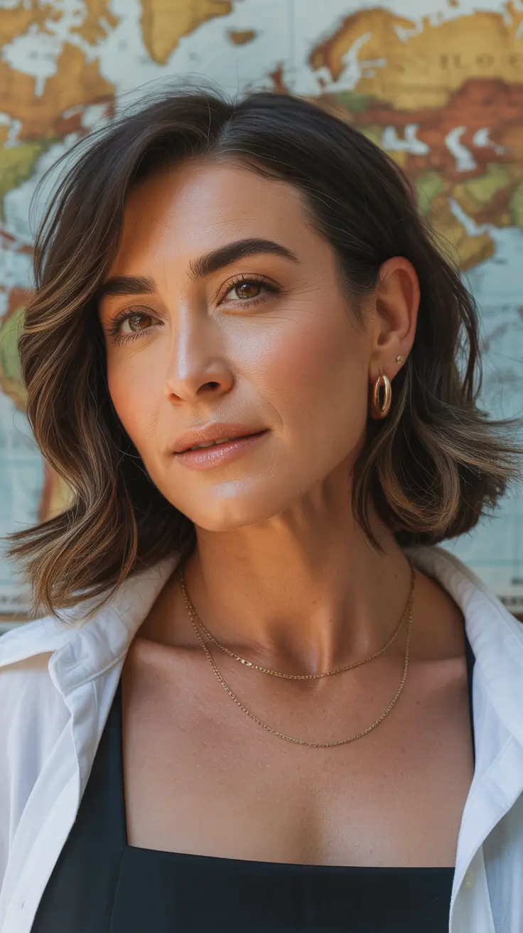 cute spring haircuts for women over 40 2026 Soft wavy lob with understated sophistication