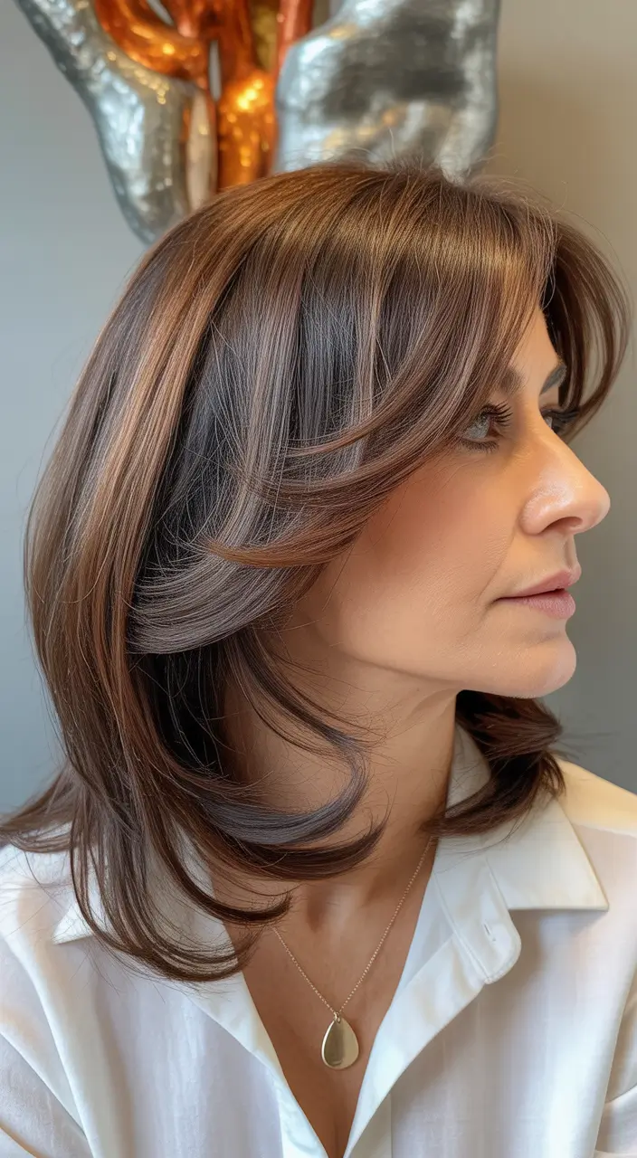 cute spring haircuts for women over 50 2026 Glossy Layers with Spring Dimension