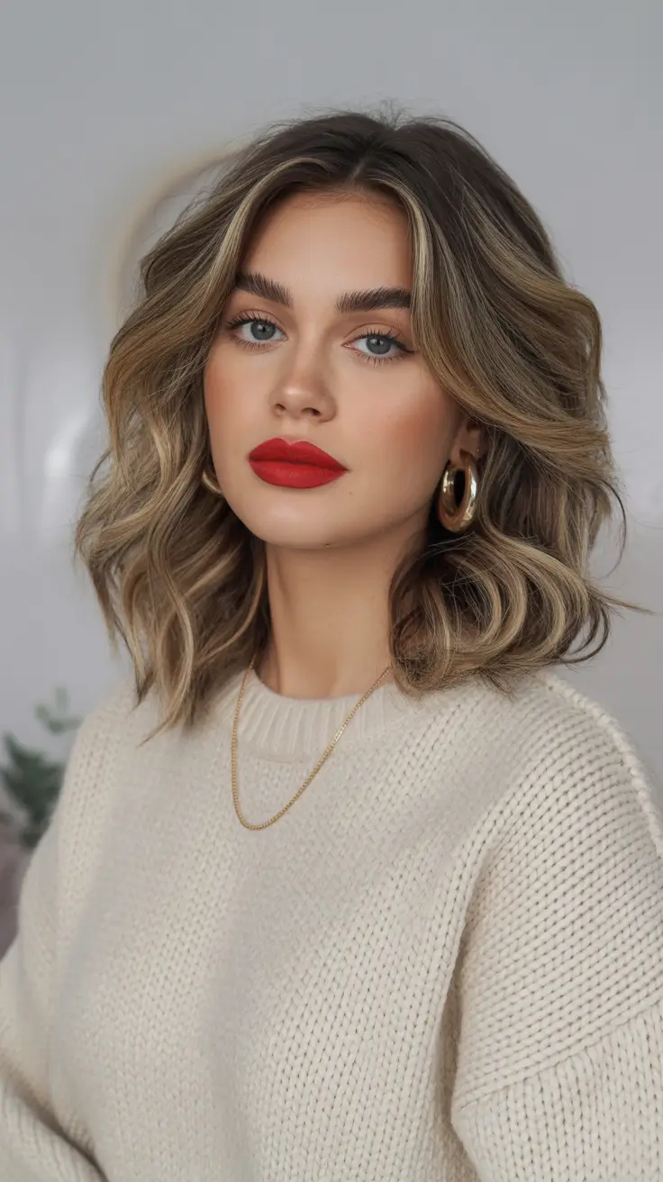 dreamy spring balayage hair color ideas 2026 Dimensional Honey Beige Waves with Soft Glam Finish