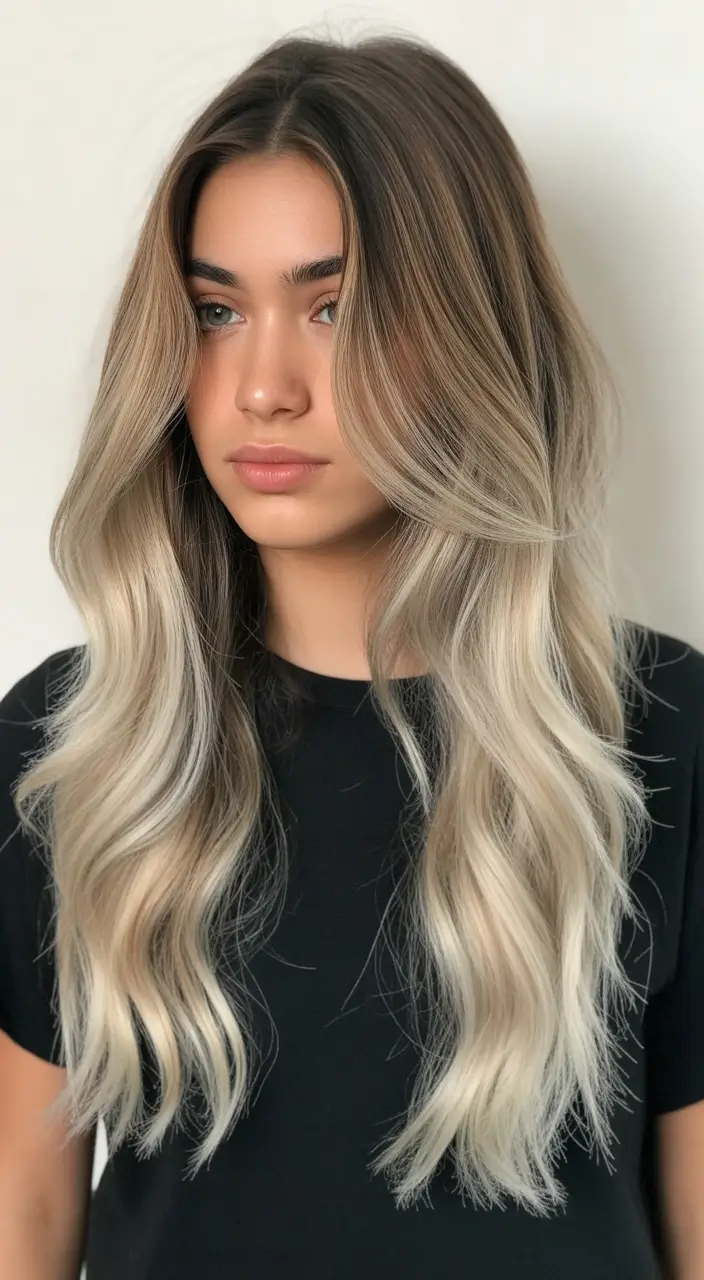 dreamy spring balayage hair color ideas 2026 Cool Mushroom Blonde Melt with Airy Layers