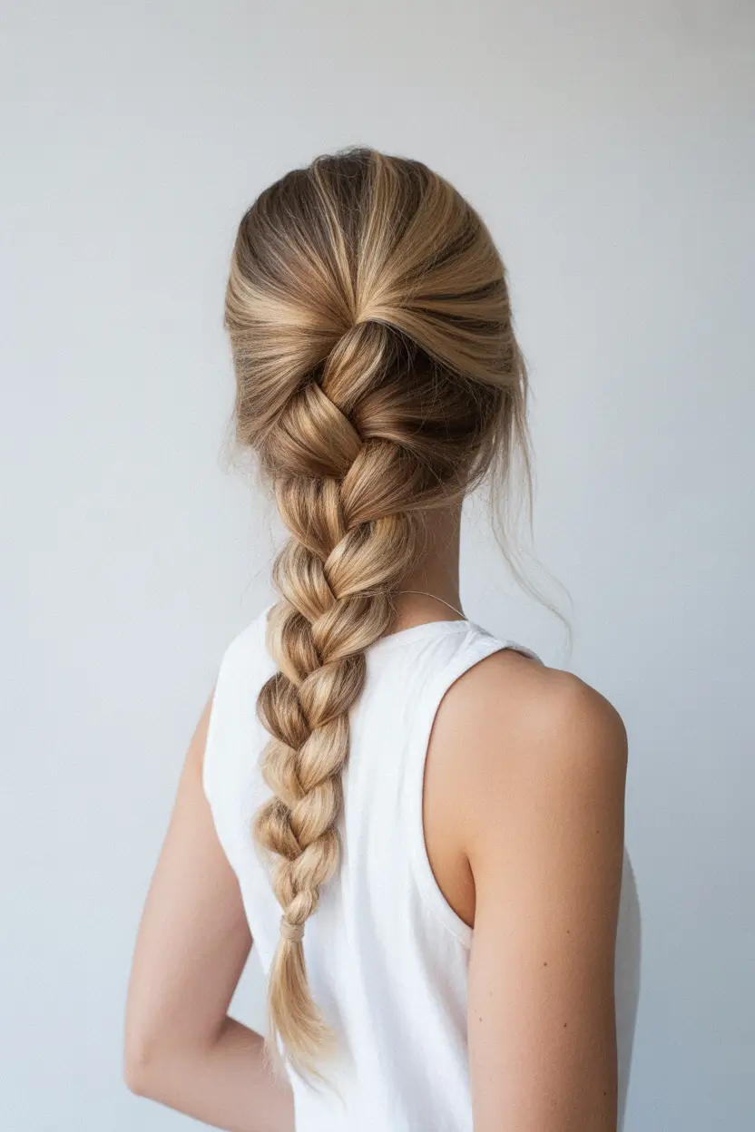 easy spring quick hairstyles 2026 Classic Thick Braid With Soft Volume At The Crown