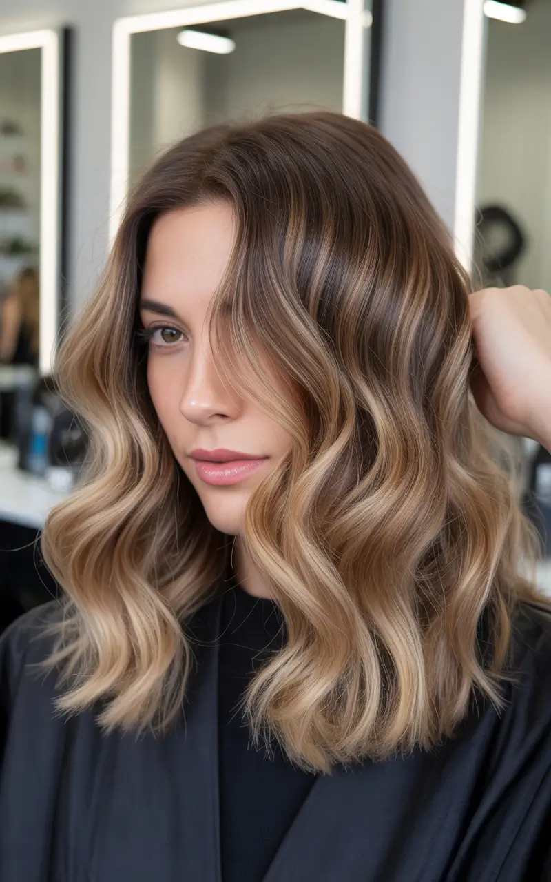 elegant spring caramel hair color 2026 Glossy Caramel Melt with Face Framing Light