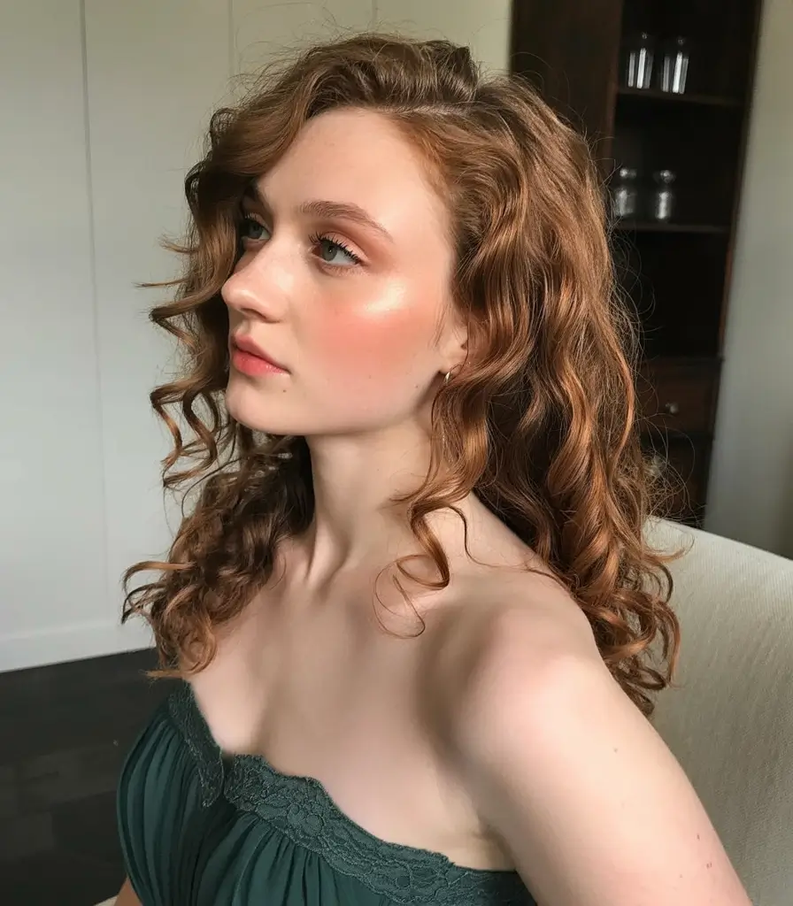elegant spring formal hairstyle 2026 Natural Curly Shoulder Length Style with Soft Definition
