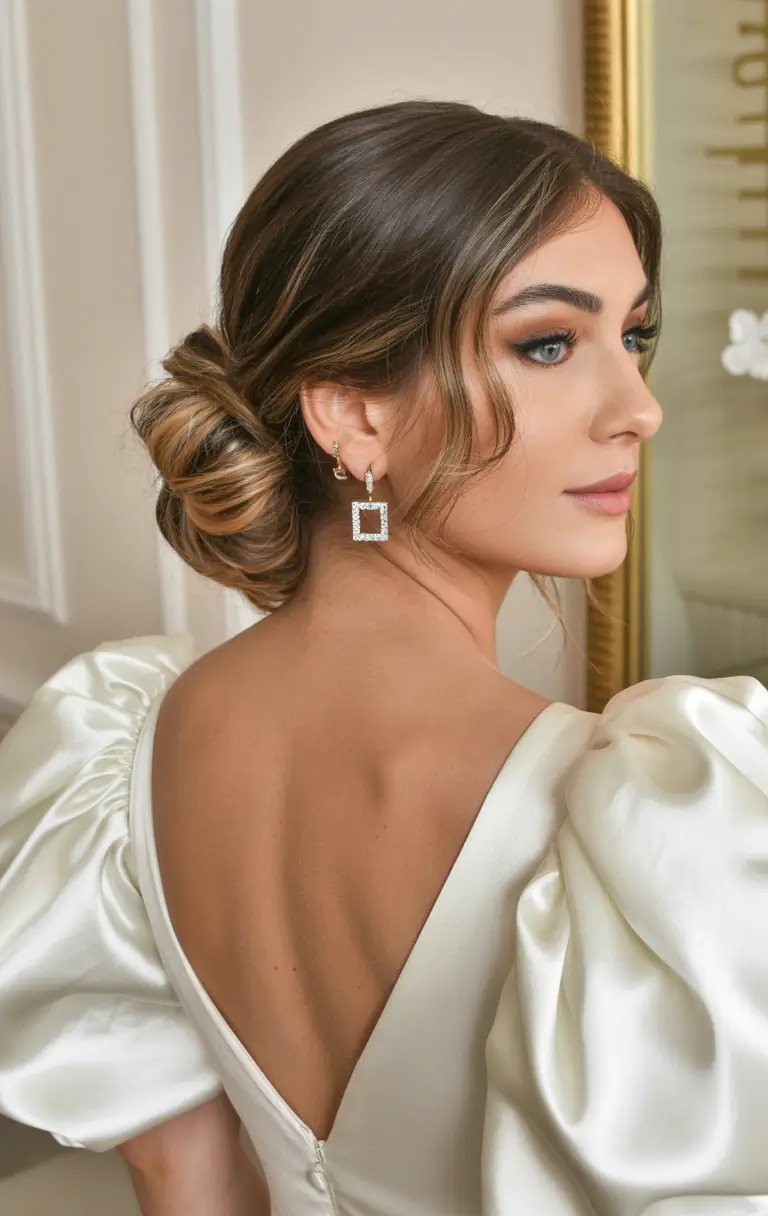 elegant spring formal hairstyle 2026 Polished Low Chignon with Soft Face Framing Layers