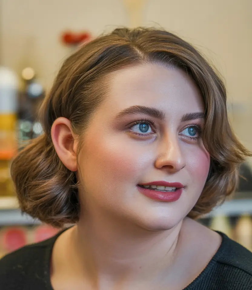 elegant spring haircuts for chubby faces 2026 Soft Sculpted Bob With Gentle Side Part