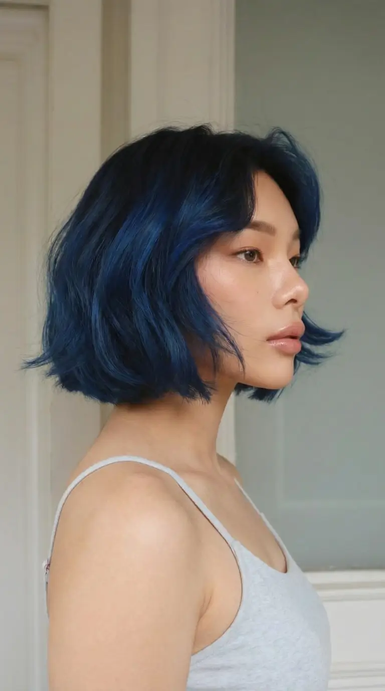 fresh spring hair color trends 2026 Midnight Blue Chic for a Bold Spring Refresh
