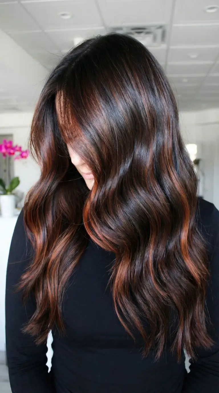 latest spring hair trends 2026 Chestnut Radiance with Molten Highlights