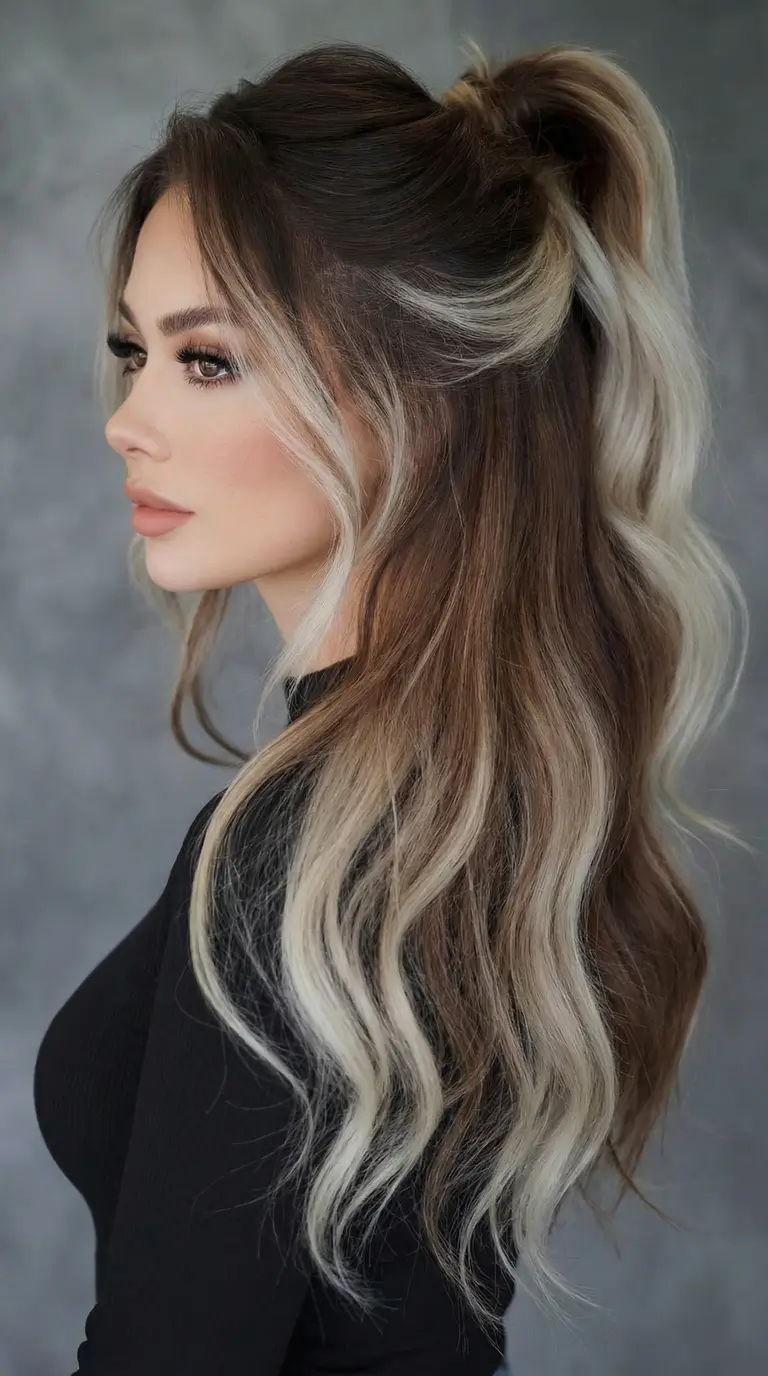 latest spring hair trends 2026 Contrast Blonde Framing with Luxurious Length