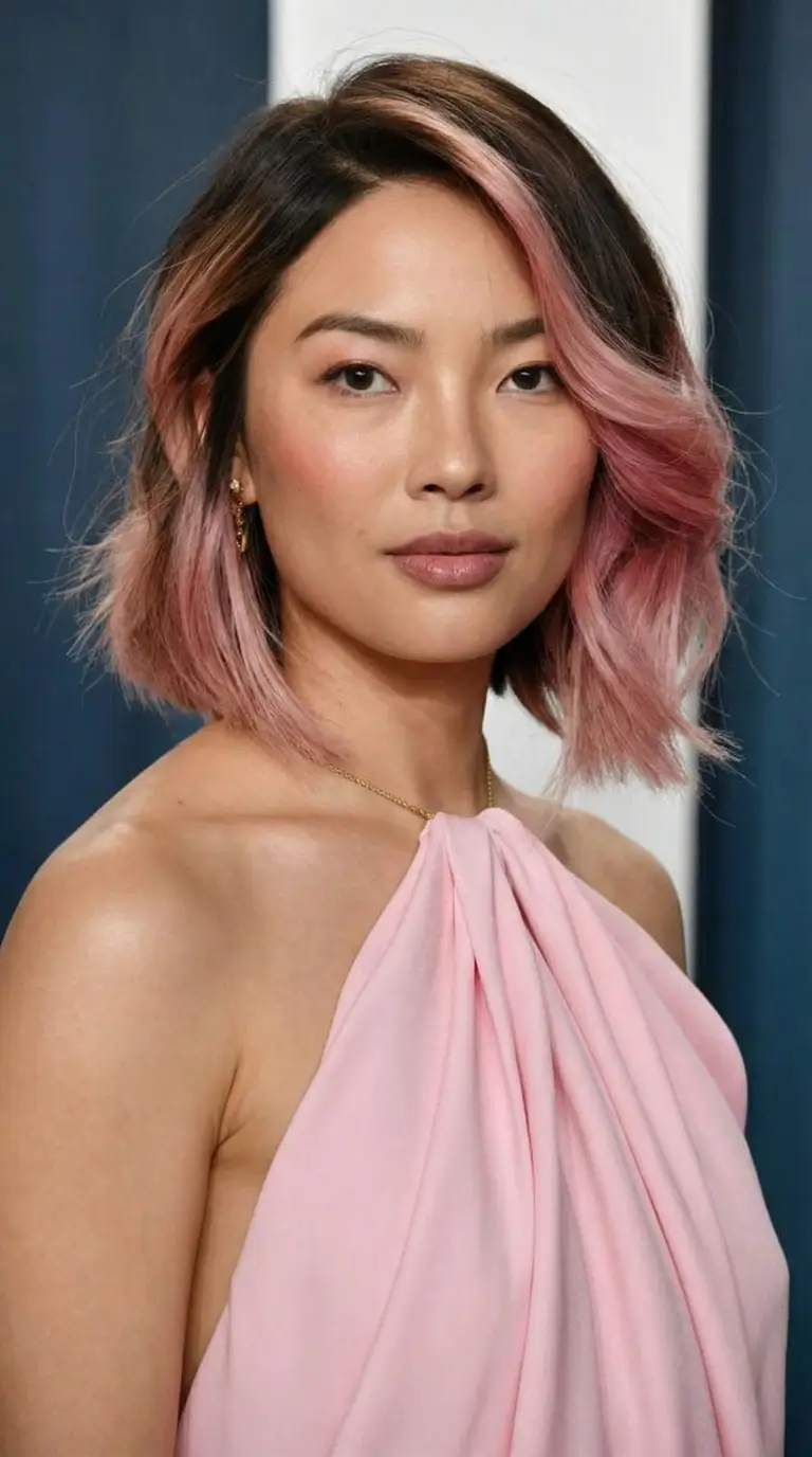 latest spring hair trends 2026 Rosewood Pink Bob with Chic Spring Lightness