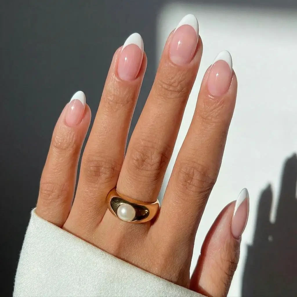 March Nails Color - Spring Ideas 2026 Clean Crescent French for a Fresh Early Spring Mood