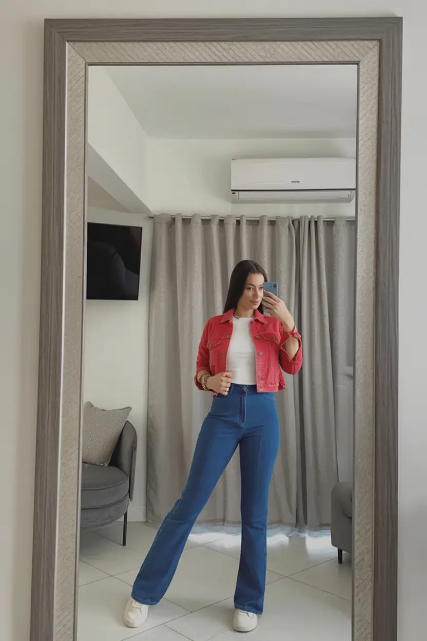 March Outfits - Spring Ideas 2026 Bright Denim and a Playful Cropped Jacket