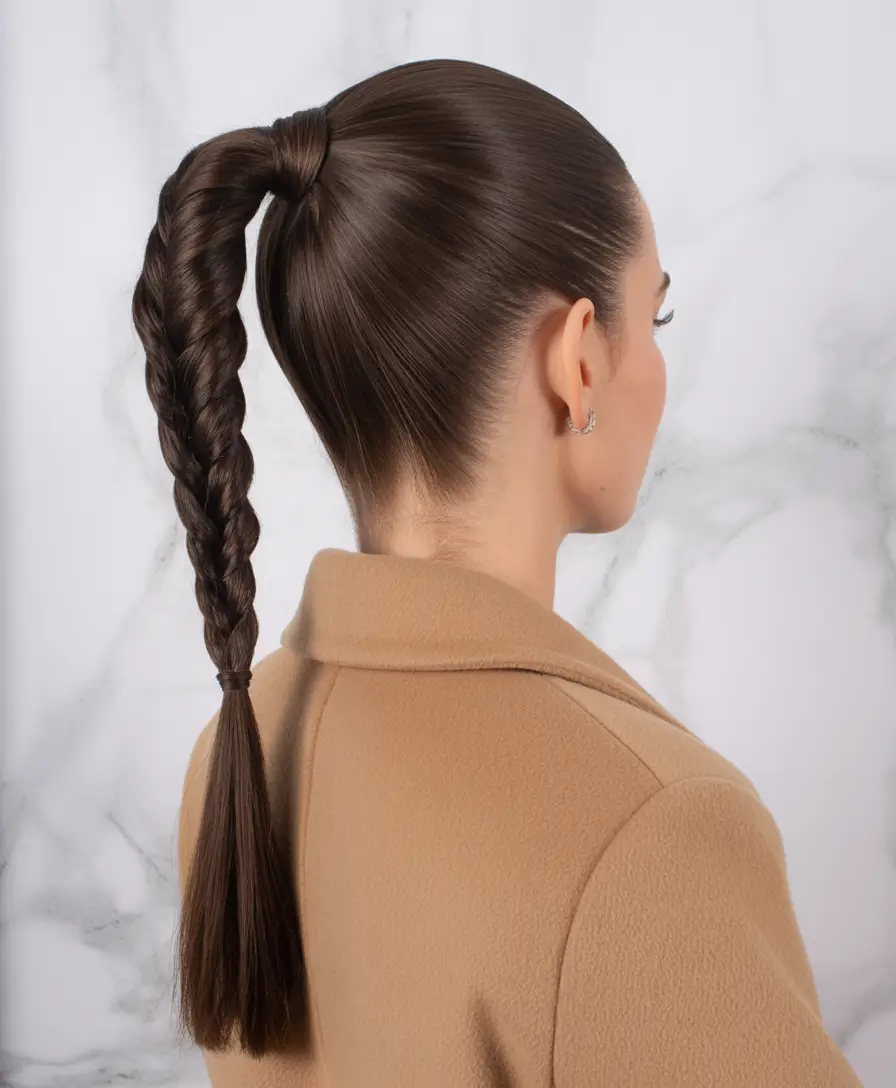 modern spring braids hairstyle 2026 Sleek High Ponytail Braid